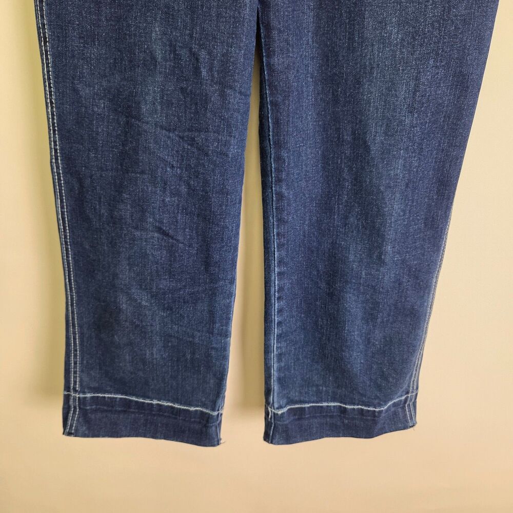 ModCloth Dark Indigo Wide-Leg Cropped Jeans - Picture 4 of 8